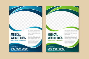 Poster - modern medical weight loss flyer template design, cover a4 with vertical layout, healthcare brochure