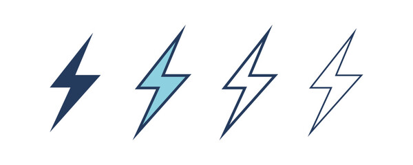 Poster - Electricity icons set. Set of energy vector symbol. Filled and Linear style sign for mobile concept and web design. Electricity symbol illustration. Pixel vector graphics - Vector