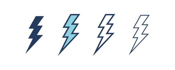 Poster - Electricity icons set. Set of energy vector symbol. Filled and Linear style sign for mobile concept and web design. Electricity symbol illustration. Pixel vector graphics - Vector