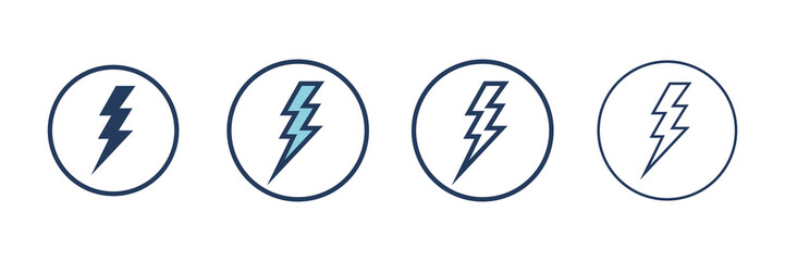 Poster - Electricity icons set. Set of energy vector symbol. Filled and Linear style sign for mobile concept and web design. Electricity symbol illustration. Pixel vector graphics - Vector