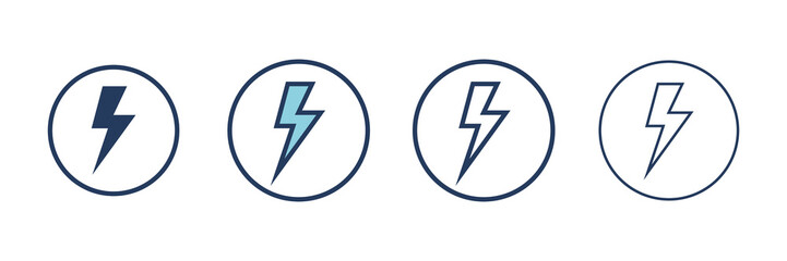 Poster - Electricity icons set. Set of energy vector symbol. Filled and Linear style sign for mobile concept and web design. Electricity symbol illustration. Pixel vector graphics - Vector