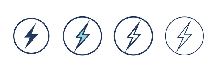 Poster - Electricity icons set. Set of energy vector symbol. Filled and Linear style sign for mobile concept and web design. Electricity symbol illustration. Pixel vector graphics - Vector