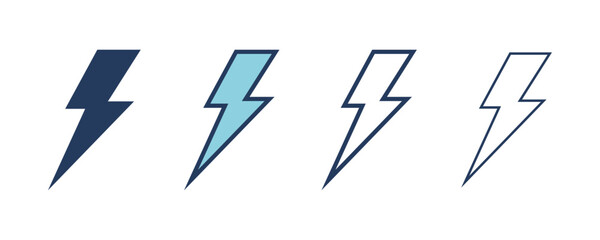 Poster - Electricity icons set. Set of energy vector symbol. Filled and Linear style sign for mobile concept and web design. Electricity symbol illustration. Pixel vector graphics - Vector