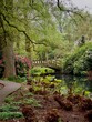 canvas print picture English Spring Garden with Pond