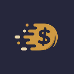 Wall Mural - fast coin logo designs concept vector, fast cash logo template, money logo designs