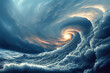 Hurricane over the sea. 3d illustration