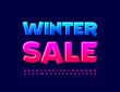 © Popskraft - Vector seasonal promo Winter Sale. Creative glossy Font. Artistic Alphabet Letters and Numbers set