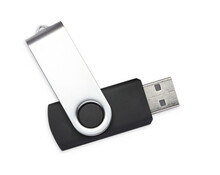 Modern Usb Flash Drive Isolated On White, Top View