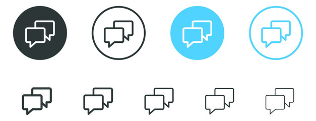 Poster - chat message icon speech bubble symbol Communication. Conversation icons - talk message Bubble chat icon. chatting or messaging bubbles