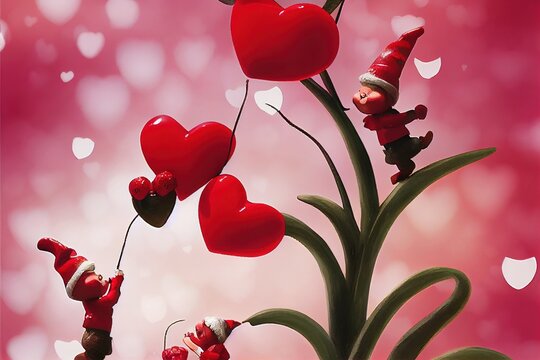 Happy Valentine's day with ladybug gnomes