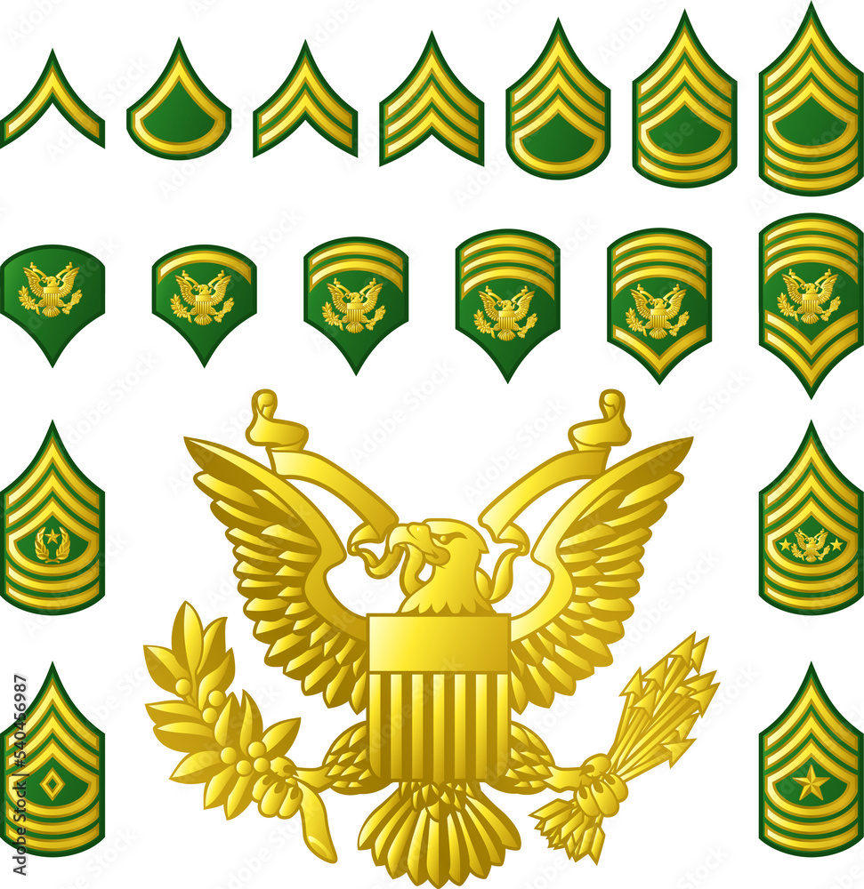 Rm Ranks Military Army Enlisted Ranks Insignia Stock Illustration | Adobe Stock