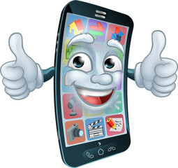 Wall Mural - Mobile Phone Cell Mascot Cartoon Character