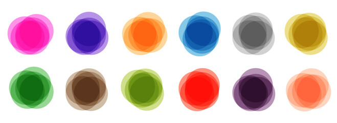Poster - Set colorful circle transparent banners - vector