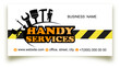 A set of construction repair tools. Repair and service business card concept
