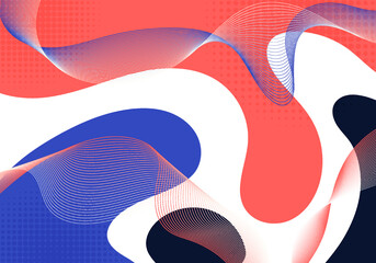 Poster - abstract artwork design decorative style of colorful. overlapping with minimal style artwork backgro