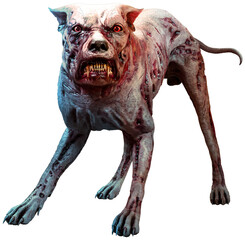 Wall Mural - Monstrous Zombie hound 3D illustration	
