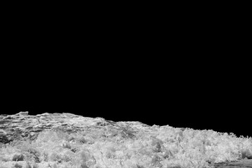 Poster - sea wave with foam isolated on black background