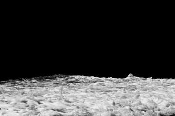 Poster - sea wave with foam isolated on black background