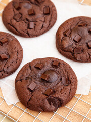 Wall Mural - Fresh baked double chocolate cookie