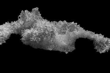 Poster - sea wave with foam isolated on black background