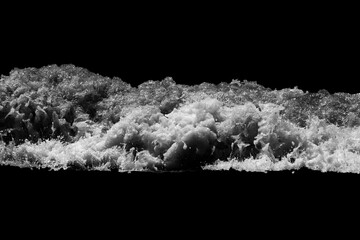 Poster - sea wave with foam isolated on black background