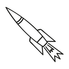 Rocket. Hand drawn vector illustration.