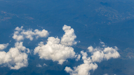 Wall Mural - Blue sky with clouds background. Sky daylight. Natural sky composition. Element of design.