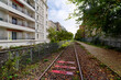 Railway track  of  the Petite Ceinture Paris' Abandoned Railway in 12th arrondissement