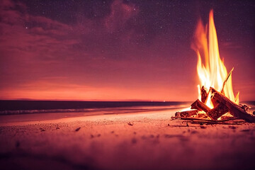 fire on the beach