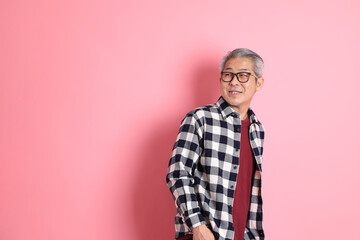 Wall Mural - Asian Man on Pink