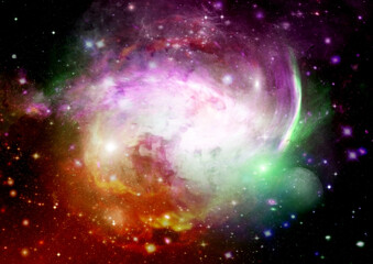 Wall Mural - galaxy in a free space. 3d rendering