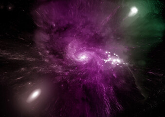 Wall Mural - galaxy in a free space. 3d rendering