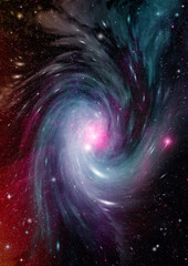 Wall Mural - galaxy in a free space. 3d rendering