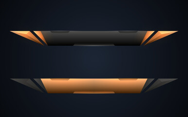 Wall Mural - Abstract black and gold futuristic technology lower third game title bar buttons