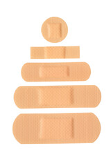 set of different adhesive plasters or bandages isolated.