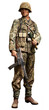 World war two German infantry with MP 43 3D illustration	