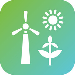 Canvas Print - Energy Sources Icon Style