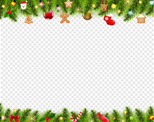 Christmas Borders Isolated Transparent Background