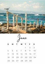 The Month Of June In The 2023 Calendar With A Summer Photo. Author's Calendar For 2023 By Month.