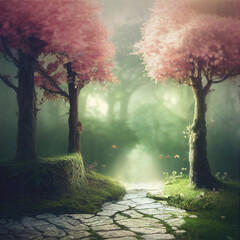 Wall Mural - fantasy tree in a dream landscape