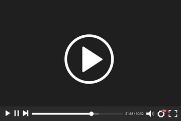 Poster - Web page for playing videos of video playlists. Vector illustration