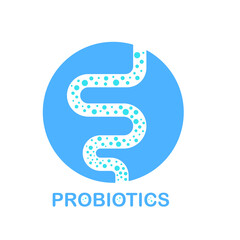 Probiotics for the stomach and intestines. Vector illustration