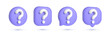 Question mark 3d vector icon. Set of 3d Speech bubble with question mark icon. FAQ, support, help concept. Vector illustration