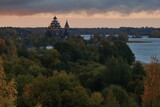 Fototapeta  - Church of the Transfiguration of the Lord in the autumn morning on the island of Kizhi
