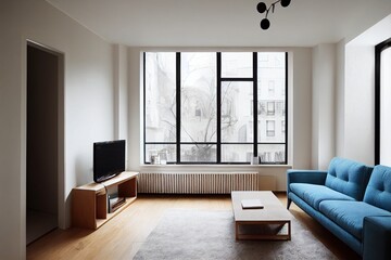 Poster - Modern interior design living room in small apartment