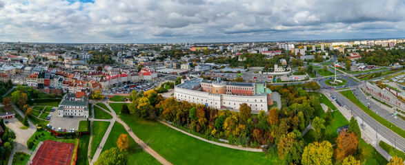 Canvas Print - City center and royal castle in Lublin