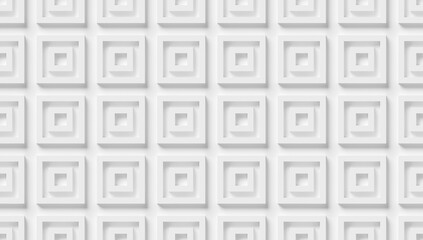 Poster - array of offset nested white rectangular frames background wallpaper banner full frame filling