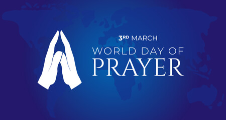 Wall Mural - Blue World Day of Prayer Background Illustration