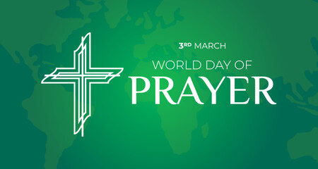 Wall Mural - World Day of Prayer Illustration with Cross