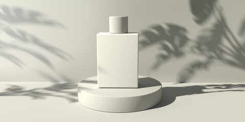 Poster - Abstract monochrome 3D render of coosmetic bottle